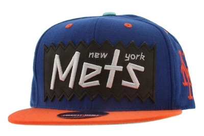 Pre-owned American Needle New York Mets Retro Snapback Cap Royal/orange