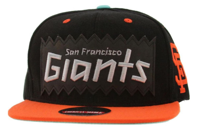 Pre-owned American Needle San Francisco Giants Retro Snapback Cap Black/orange