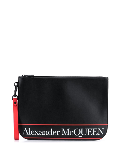 Alexander Mcqueen Logo Clutch Bag In Black