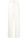 DION LEE FISHNET PANEL STRAIGHT-LEG TROUSERS