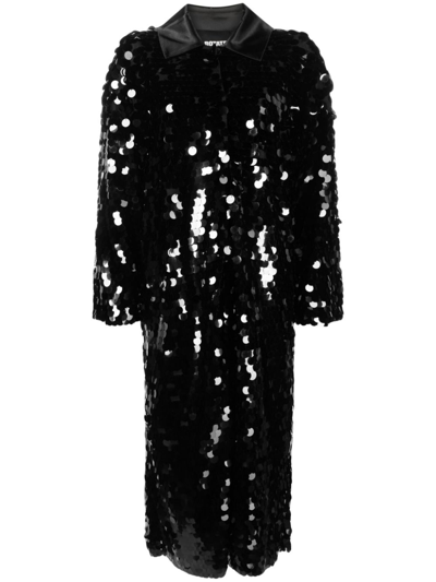 Rotate Birger Christensen Phiiil Sequins Coat In Black