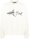 PALM ANGELS SHARK MOTIF CREW NECK SWEATSHIRT