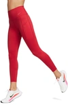 Nike Women's Go Firm-support High-waisted 7/8 Leggings With Pockets In Red