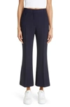 Stella Mccartney Twill Crop Flare Trousers In 4101 - Ink