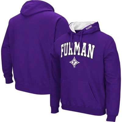 Colosseum Men's  Purple Furman Paladins Arch & Logo Pullover Hoodie