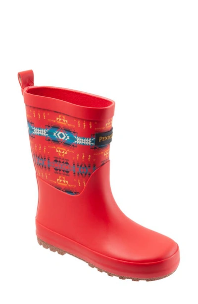 Pendleton Kids' Pilot Rock Waterproof Rain Boot In Red