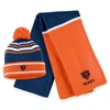WEAR BY ERIN ANDREWS WEAR BY ERIN ANDREWS ORANGE CHICAGO BEARS COLORBLOCK CUFFED KNIT HAT WITH POM AND SCARF SET