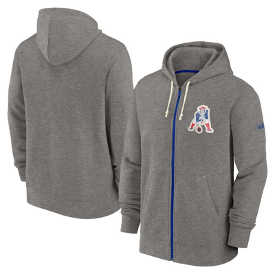 NIKE NIKE HEATHER CHARCOAL NEW ENGLAND PATRIOTS HISTORIC LIFESTYLE FULL-ZIP HOODIE