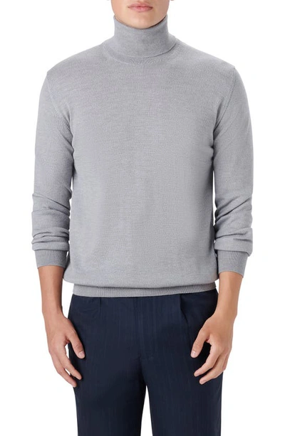 Bugatchi Turtleneck Wool Sweater In Platinum