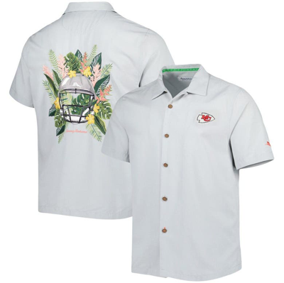 Tommy Bahama Gray Kansas City Chiefs Coconut Point Frondly Fan Camp Islandzone Button-up Shirt