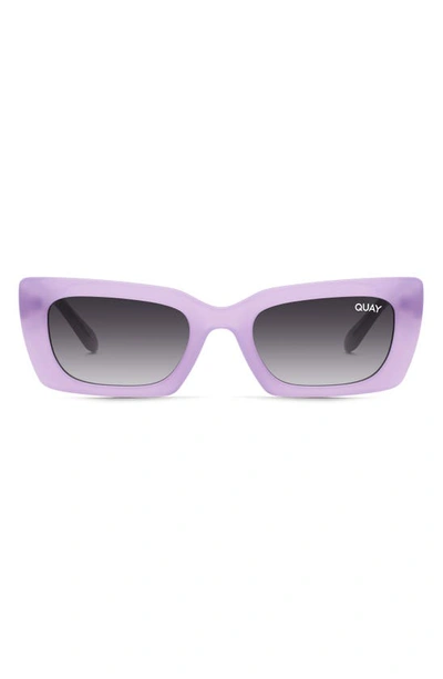 Quay The Dl 34mm Gradient Square Sunglasses In Lavender/ Smoke Gradient