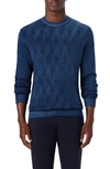 Bugatchi Diamond Stitch Merino Wool Sweater In Opal Blue