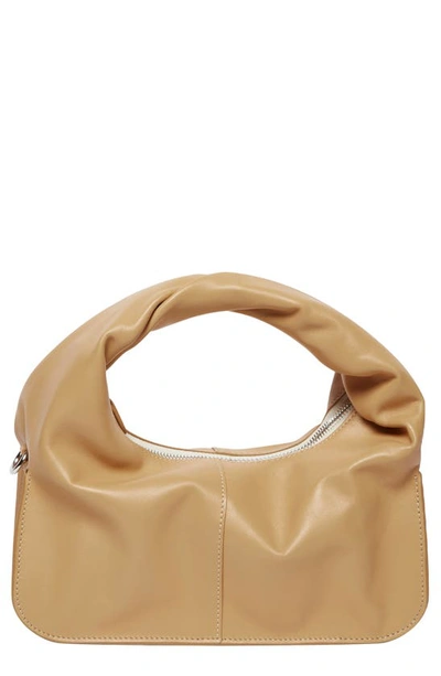 Yuzefi Wonton Leather Top Handle Bag In Beige