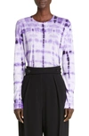 Proenza Schouler Long Sleeve Tie-dye T-shirt In Purple