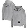 Wear By Erin Andrews Heathered Gray Las Vegas Raiders Team Full-zip Hoodie In Heather Gray