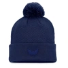 Fanatics Branded Black San Jose Sharks Authentic Pro Road Cuffed Knit Hat With Pom In Navy