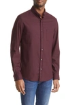 Frame Collared Wool-blend Shirt In Dark Burgundy