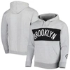 Fanatics Branded Heather Gray Brooklyn Nets Wordmark French Terry Pullover Hoodie In Heather Gray