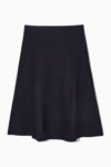 Cos Flared Merino Wool Midi Skirt In Blue