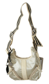 Wayfarer White Shoulder Crossbody Sling Fabric Purse In White