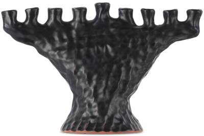 Gerstley Black Ceramic Menorah