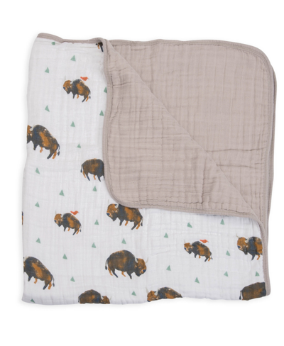 Little Unicorn Baby Boys Cotton Muslin Quilt In Bison Print