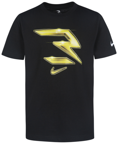 Nike 3brand By Russell Wilson Big Boys Reflective Icon Short Sleeve T-shirt In Black