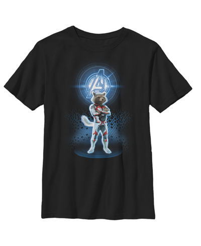 Marvel Boy's  Avengers: Endgame Rocket Quantum Ready Child T-shirt In Black