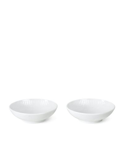 Royal Copenhagen Set Of 2 Fluted Bowls (9cm) In White