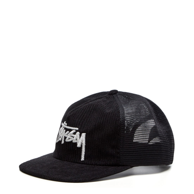 Stussy Corduroy Trucker Cap In Black