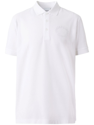 BURBERRY EMBROIDERED-CREST POLO SHIRT