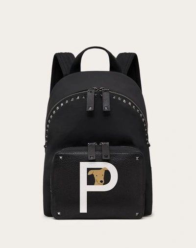 Valentino Garavani Rockstud Pet Customisable Backpack In ブラック/ホワイト