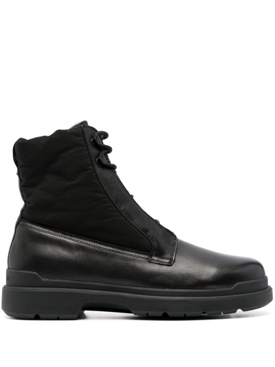 Calvin Klein Padded-panel Lace-up Boots In Black