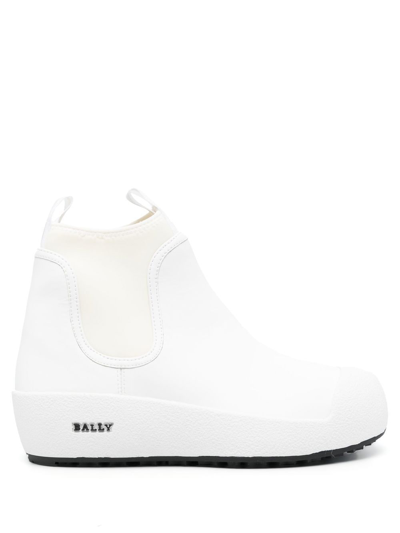 Bally White Leather Ankle Boots