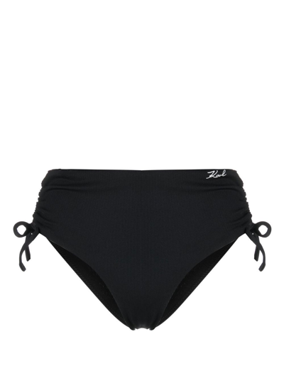 Karl Lagerfeld Karl Dna Culottes Bikini Bottoms In Black