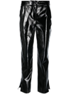 KARL LAGERFELD FAUX-LEATHER PATENT-FINISH TROUSERS