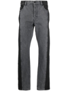 KARL LAGERFELD COLOUR-BLOCK STRAIGHT-LEG JEANS