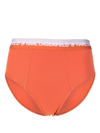 Karl Lagerfeld Karl Logo Ribbed Culottes In Orange