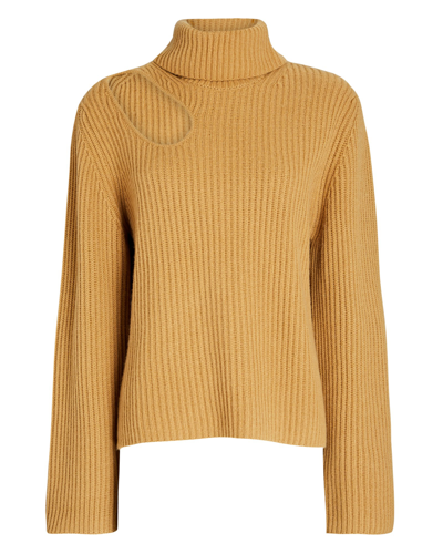 Jonathan Simkhai Dustin Recycled Cashmere Turtleneck Pullover In Brown