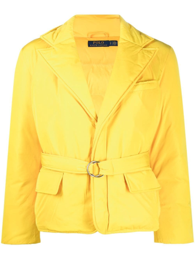 Polo Ralph Lauren Belted Down Jacket In Yellowfin