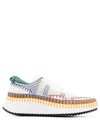 Chloé Nama Stitch Walking Sneakers In White
