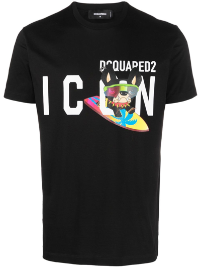 Dsquared2 Icon Graphic-print T-shirt In Black