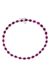 Effy Sterling Silver Ruby Diamond Bracelet In Red