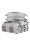 Homespun Gray Plaid Premium Microfiber Comforter Set In Gray