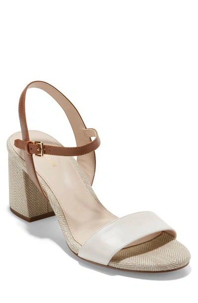 Cole Haan Josie Block Heel Sandal In Ivory/ Honey/ Gold Linen