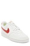 Nike Women's Court Vision Low Next Nature Casual Sneakers From Finish Line In Summit White/ Cinnabar
