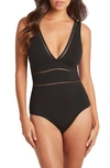 Sea Level Spliced Plunge One-piece In Black