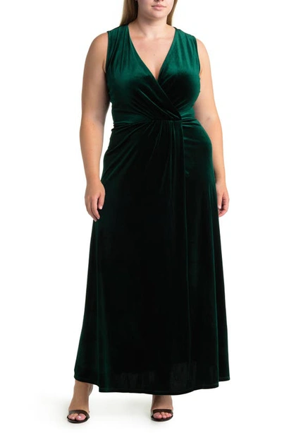 By Design Munich Sleeveless Velvet Maxi Dress In Emerald