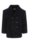 Saint Laurent Cappotto Oversize In Lana Blu Navy Donna In Blue