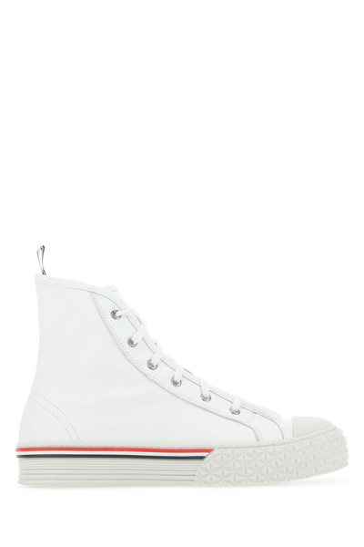 Thom Browne 高帮皮革运动鞋 In White